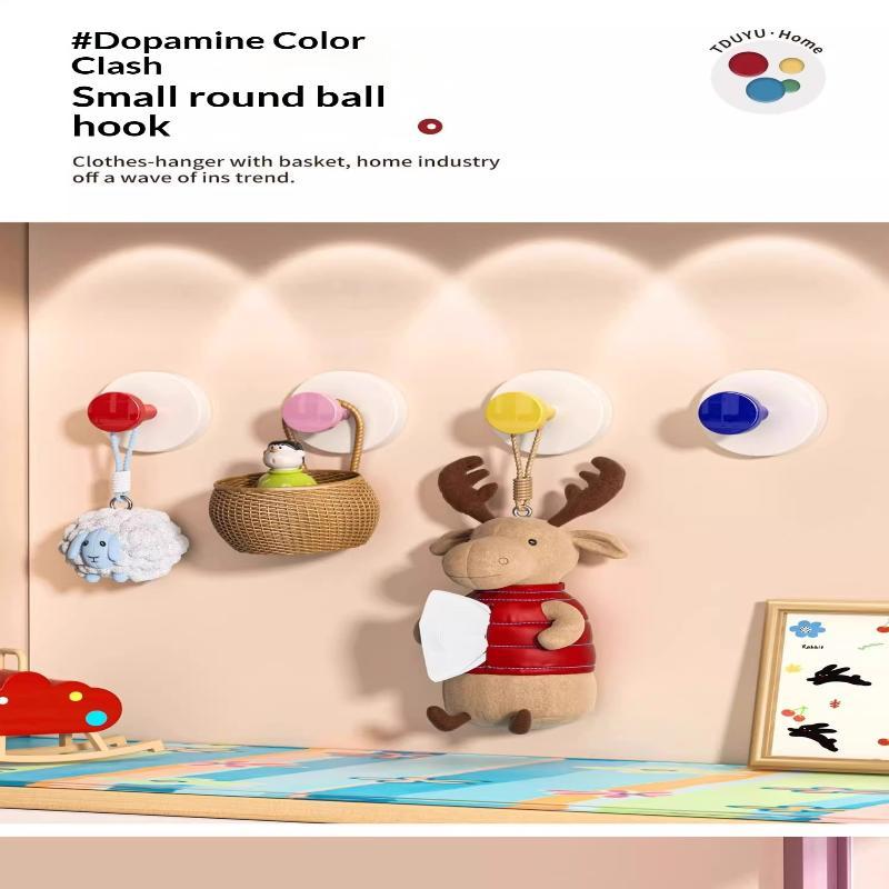 Multi-Purpose Suction Cup Wall Hooks Cute Colorful Strong Adhesive No Drilling for Bathroom Shower Kitchen Storage