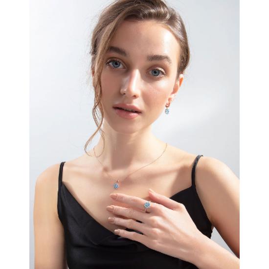 Narzissenblüten-Schmuckset aus 925er Sterlingsilber