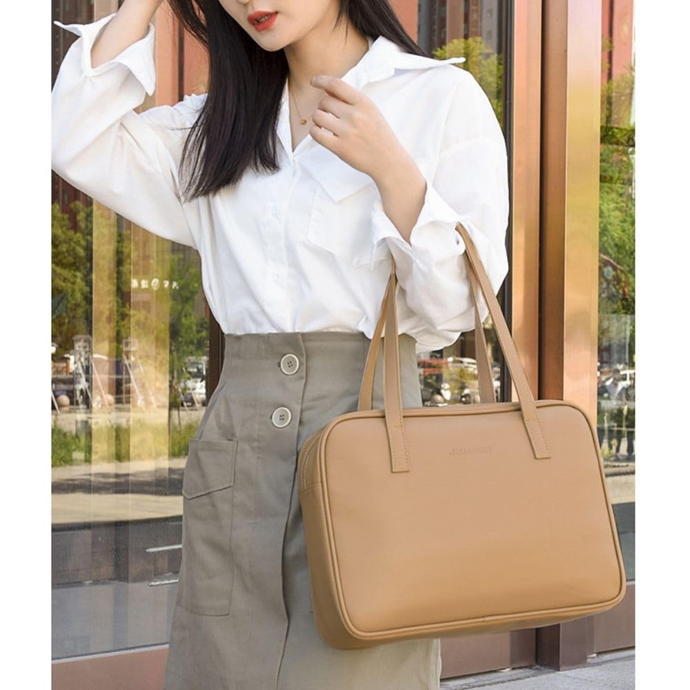 Laptoptasche Tragetasche 15 Zoll Businesstasche Kompatibel mit Zoll Niedlich Stilvoll Erwachsene Pendler Büro Braun Khaki Zoll Größe 27 x 38 x EMY-li 15.6 13-16