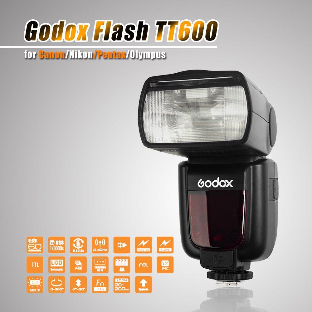 Godox TT600 Speedlite Flash Wireless Compatible with and Other Digital Cameras with Standard Hot Shoe Included Built-in 2.4G Transmission, Canon,