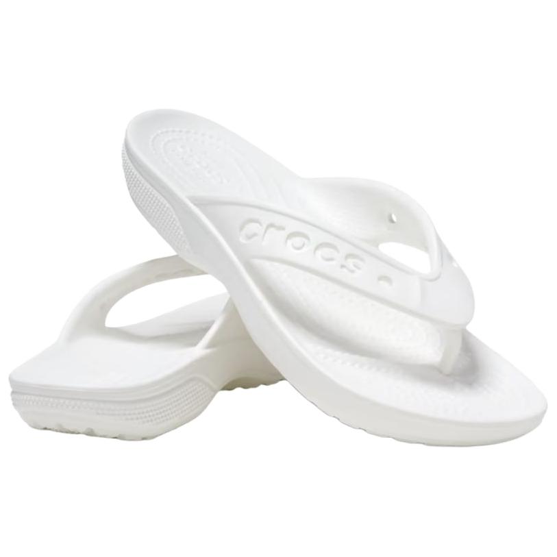 Crocs Baya 2 Comfortable Fashionable Versatile Non-Slip Flip Flops Unisex Footwear White 208192-100