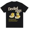 2026 SpringSummer Funny Deviled Eggs Food Pattern Mens and Womens 90s Retro Cotton Casual Streetwear