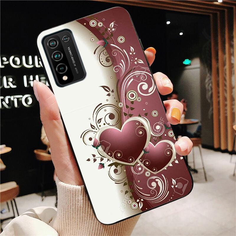 Rose Gold Diamond Love Heart Phone Case for Huawei Honor 50 10X Lite 20 7A 7C 8X 9X Pro 9A 8A 8S 9S 10i 20S 20lite 7X 10 Lite