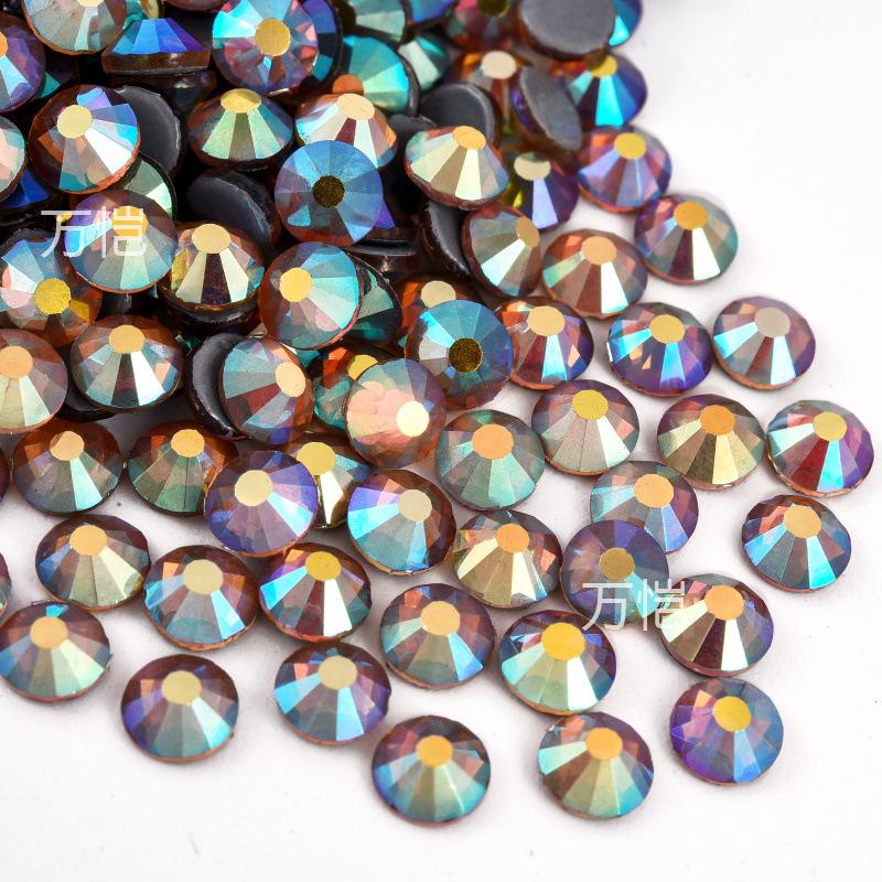 Imitation Austrian Diamond, Even Surface Hot Melt Adhesive Hot Diamond Ab Color Crystal Glass Diy Clothing Rhinestone Decoration
