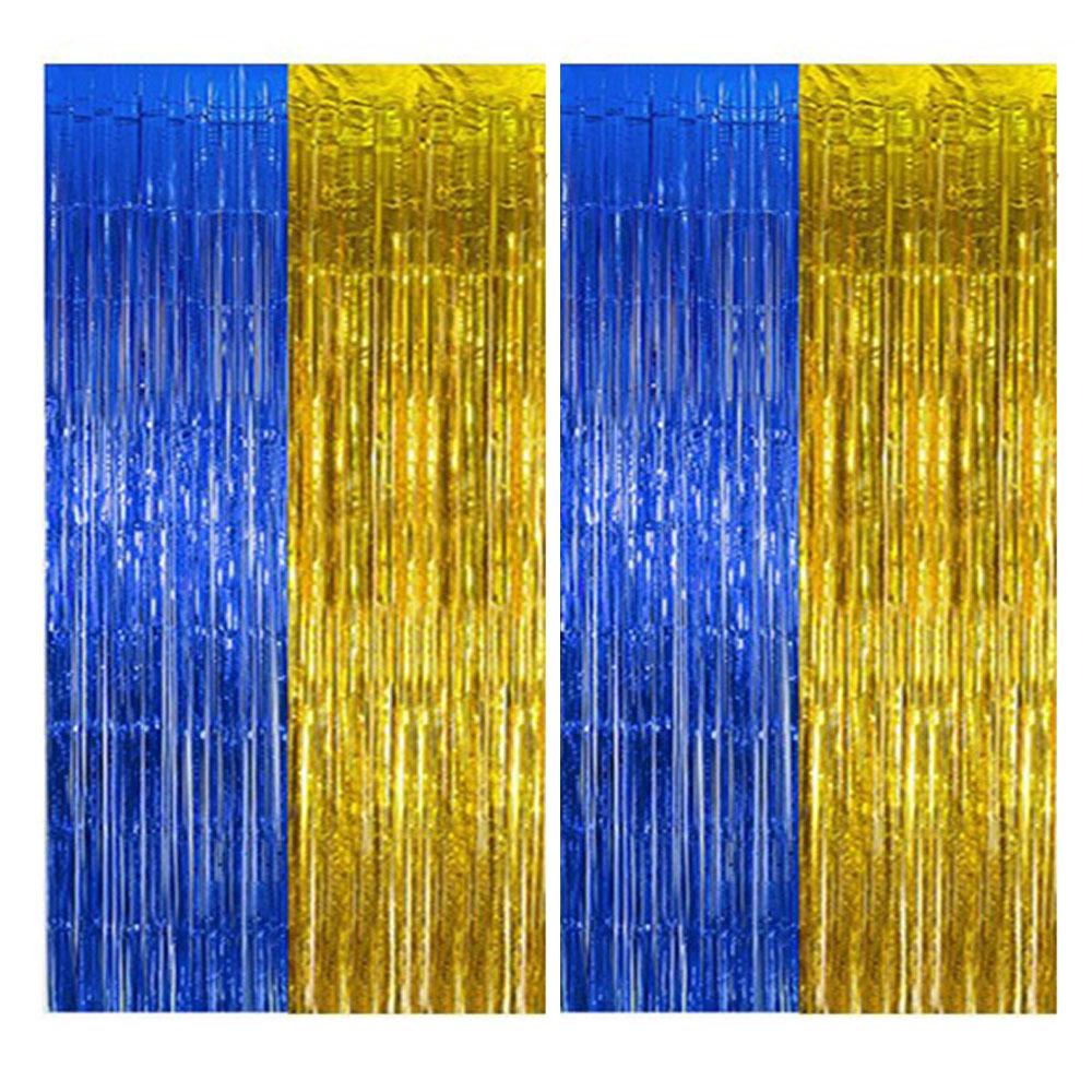 Color-Block Tinsel Curtain 1x2m - Festive Background for Christmas, Halloween, and Birthdays