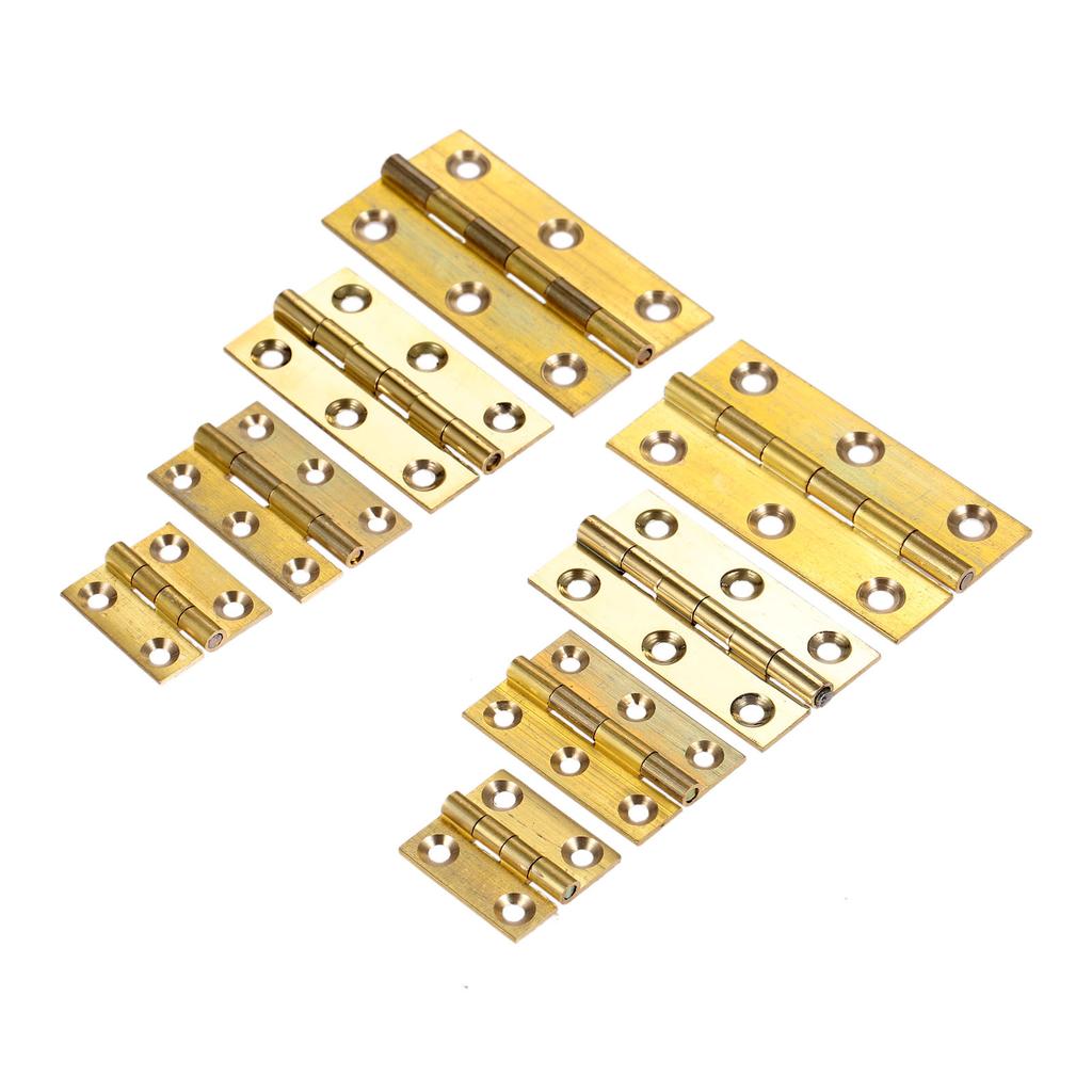 DRELD 2pcs Brass Decorative Cabinet Hinge 1/1.5/2/2.5 Inch Wooden Jewelry Box Hinge Furniture Fittings with Screws