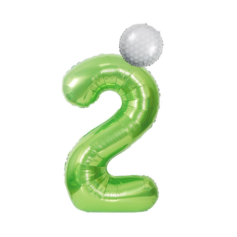 2pcs Golf Birthday Party Decoration Balloons 40inch Green Number Balloon for Golf Theme Birthday Party Decoration