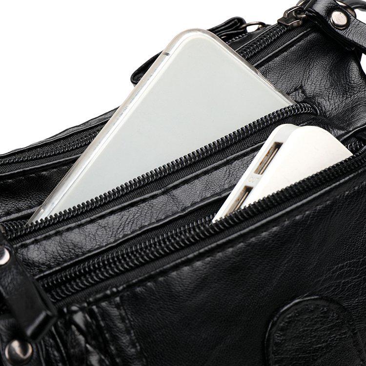 Damen Weiche Leder Schulter Messenger Bag - 2023 Rucksack mit großer Kapazität für Mittelalte und Ältere