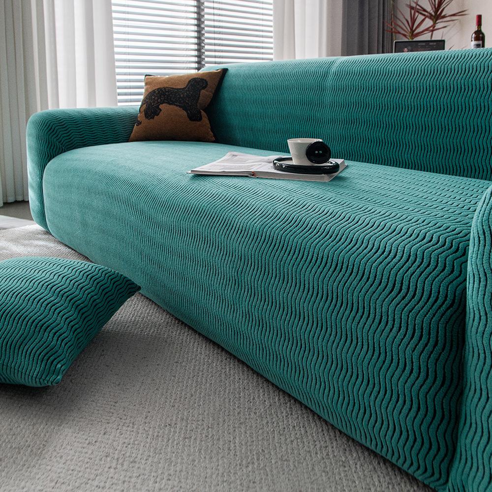 Modern Light Luxury Style Velvet Sofa Cover Autumn and Winter New Thickened Dustproof Sofa Cover High Elastic Lazy Sofa Cover