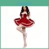 Christmas Dress With Lace And Plush Ball Decoration For Cosplay Party And Date Night