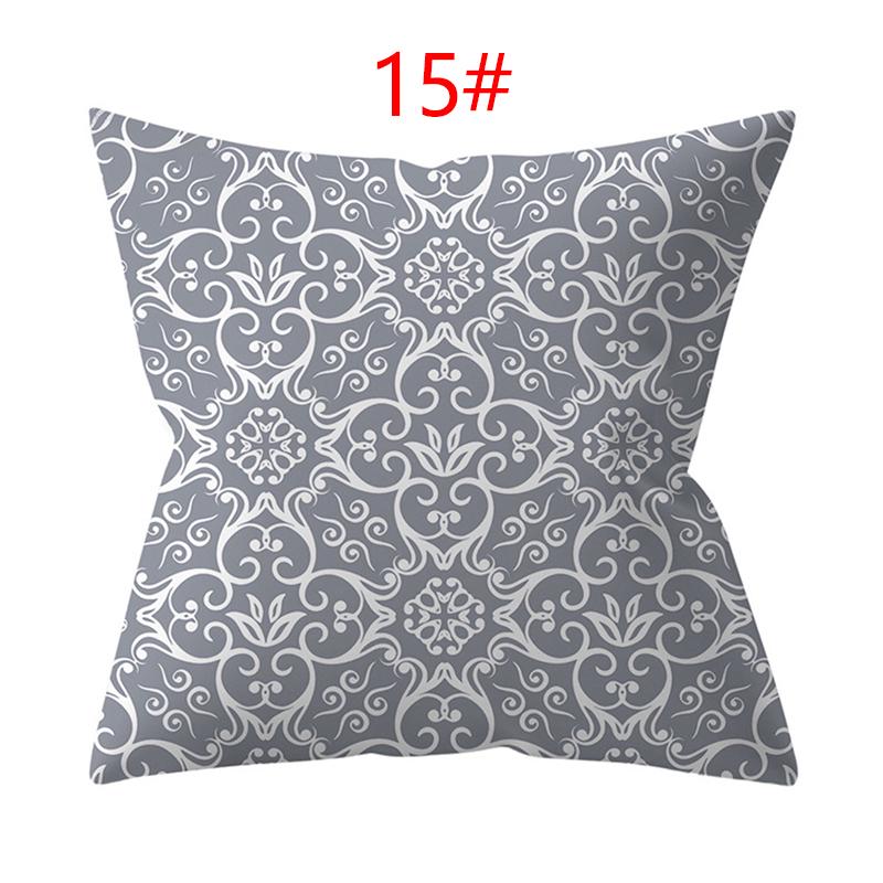 18 Inch Throw Pillow Home Decor Geometric Elements Lumbar Pillow Case Gray Cushion Cover Sofa