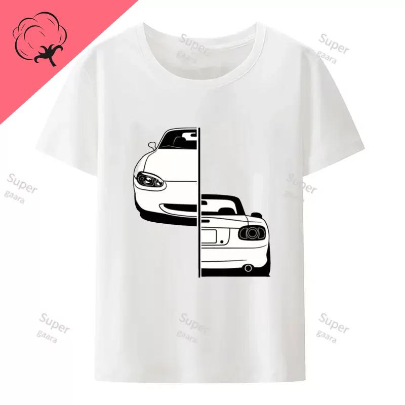 Tematyczny T-shirt 100% Bawełna dla Mężczyzn Krótki Rękaw Y2k Odzież Męska Drukowany T-shirt Top Lato O-neck