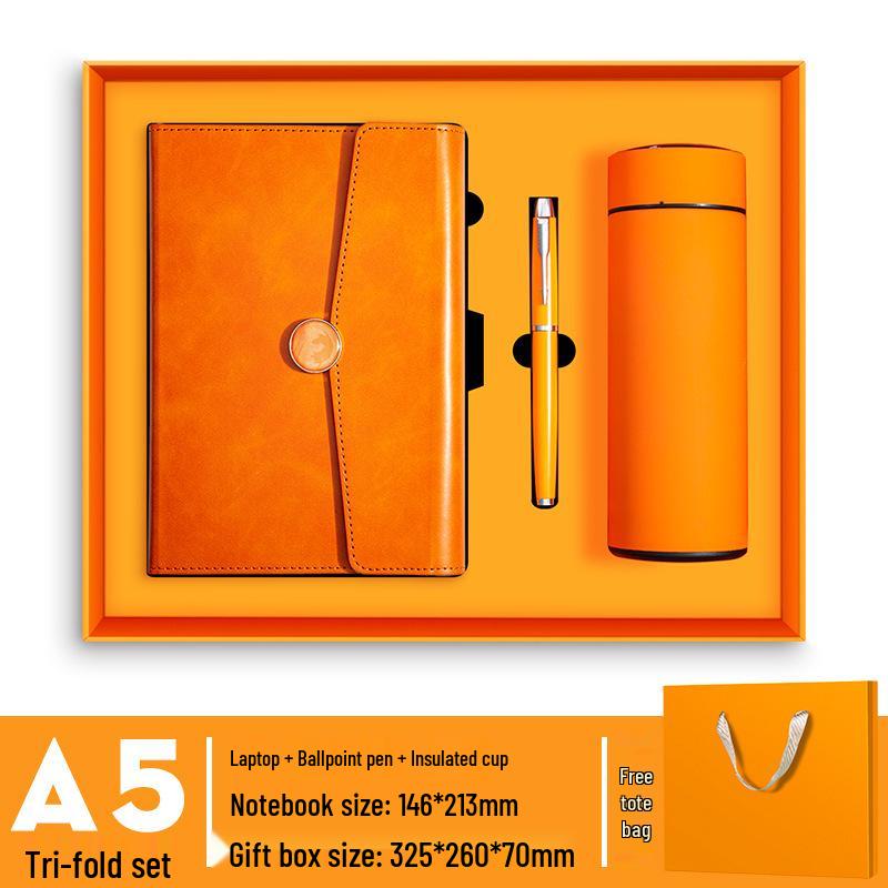 In-Stock A5 Notebook: Business Gift with Thickened Soft Leather, High-Appearance Design, Buckle Closure, and Gift Box
