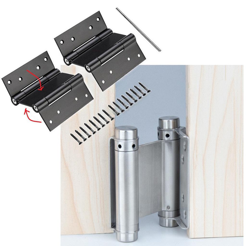 2pcs Double Action Spring Door Hinges Metal Steel Freegate Bar Counter Self-Closing Two-way Door Swing Hinge Adjustable Tension