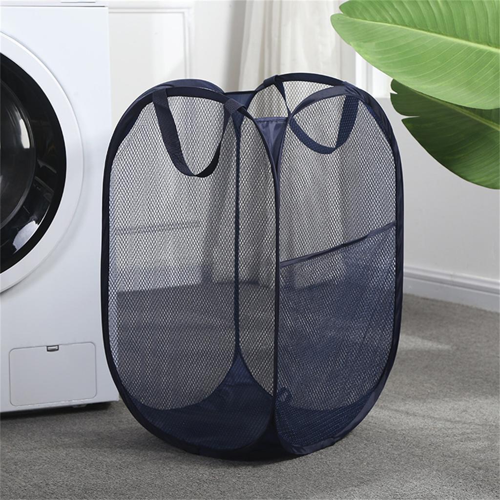 Laundry Basket Breathable Mesh Foldable Storage Bag With Handle Easy Carrying Large Capacity Dirty Clothes Hamper Storage Basket
