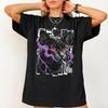 Retro Black Cat Smoke Portrait Shirt, Vintage Witchy Cat Lover Tee Summer Unisex Loose and Breathable T-shirt Top