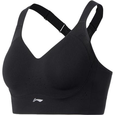 Li Ning Fitness Series Einfarbig Atmungsaktiv Hoher Halt Enganliegend Sport-BH Damen Unterwäsche Schwarz AUBS026-2