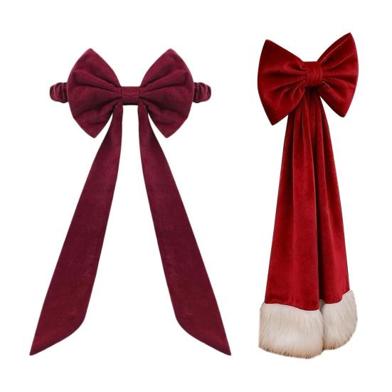 Weihnachts-Samt-Stuhlschleifen 11,8" x 29,5" Burgunder Stuhlschleifen zum Binden für Weihnachtsbankett Hochzeit Geburtstagsfeier Esszimmerdekoration