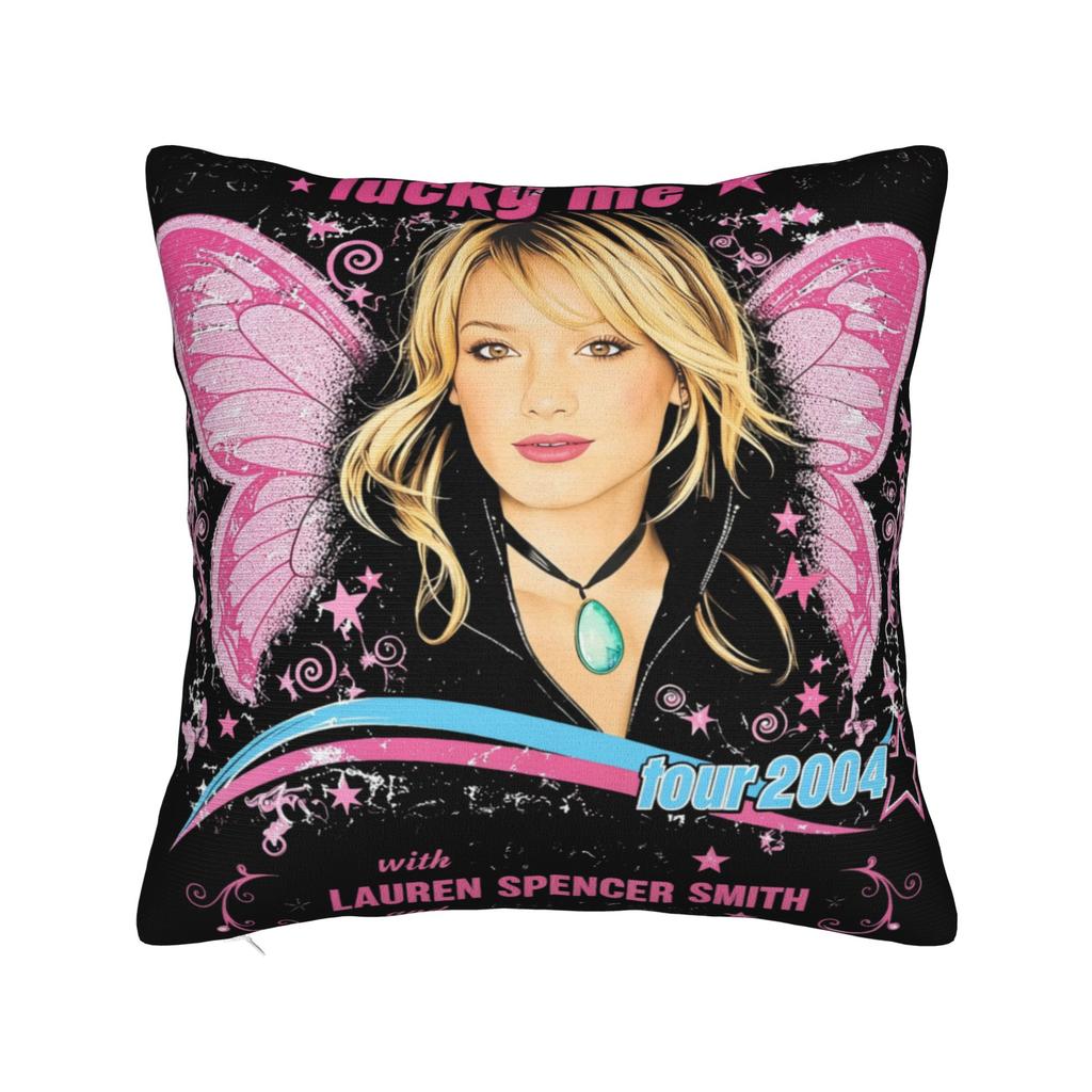 Hilary Duff Lucky Me Tour Pillow Case  Comfy Pillow Cover Cute Funny Pillowcases For Sofa Bedroom Home Decor