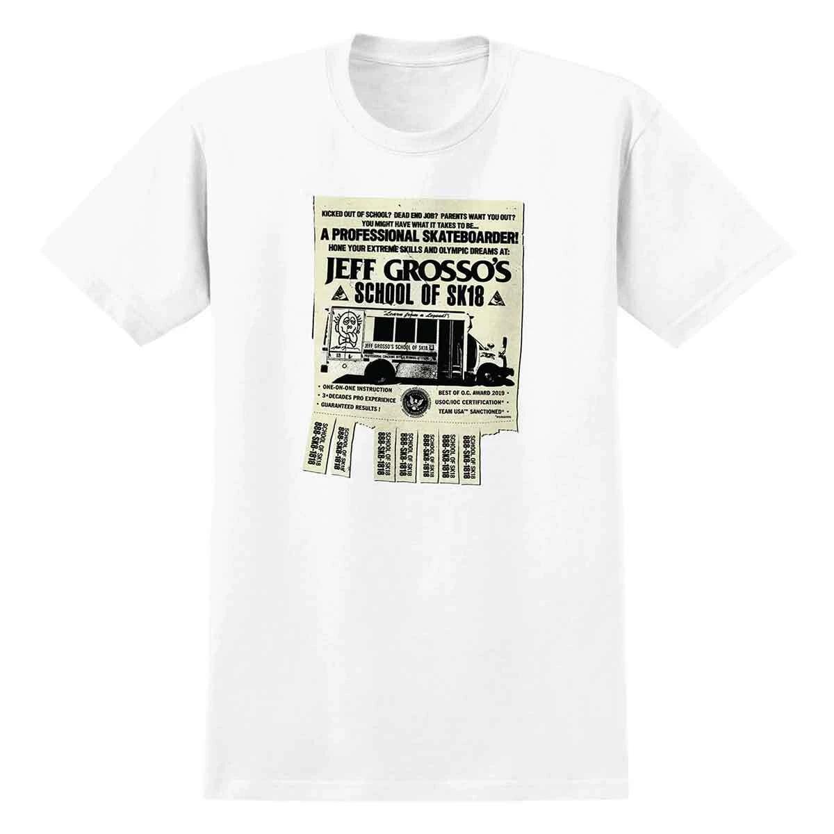 Anti Hero Jeff Grosso SCHOOL OF SKATE SK18 Skateboard T Shirt WHITE XL