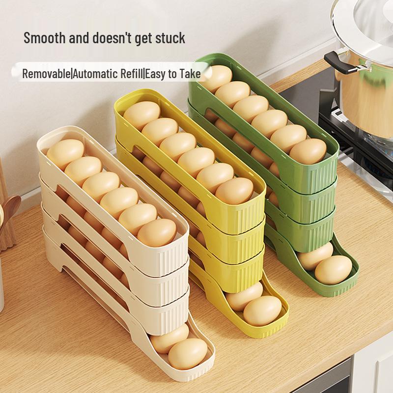 Food-Grade Sliding Egg Storage Box with Side Door for Refrigerators - Fresh-Keeping Solution