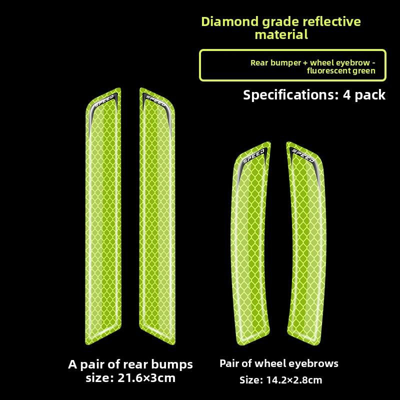 2PCSCar Wheel Arches Front and Rear Bumpers Night Reflective Decorative Car Stickers Universal Body Protection Stickers Stickers