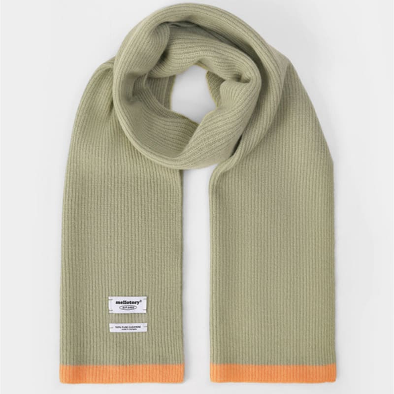 mellotory cashmere 100 lip line muffler (olive)