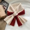 Bufandas elegantes y cálidas para hombres y mujeres en invierno, diseño de cuello perezoso con punto cruzado, colores de retazos