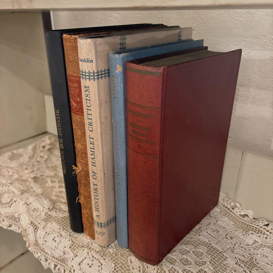 

[ВЖИВАНІ] Антикварні вінтажні книги, старі книги, набір з 5 штук, інтер єр, шебі-шик