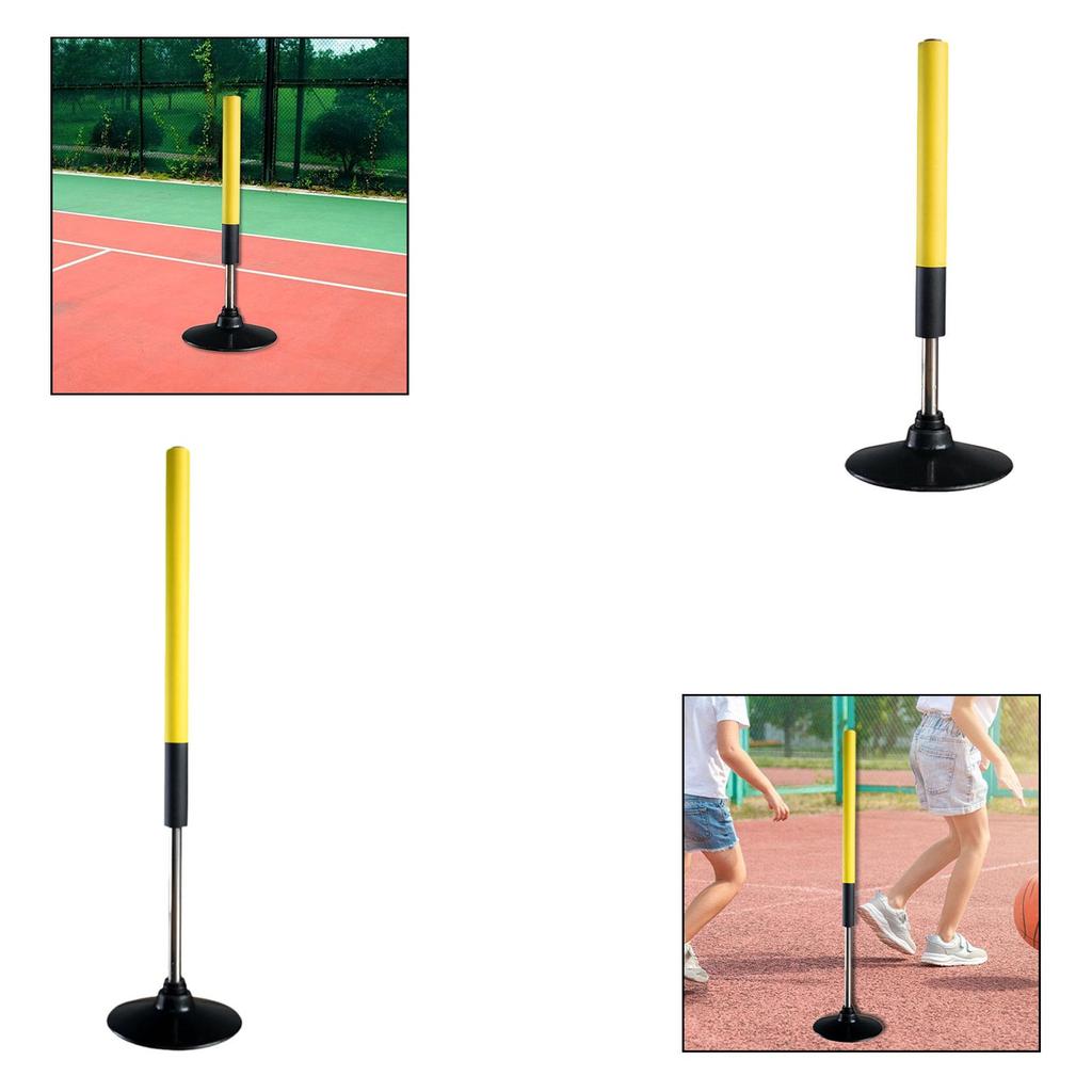 Basketball Football Training Aid Agility Rod Steel Shaft Sturdy Quick Return 0.6 Meter