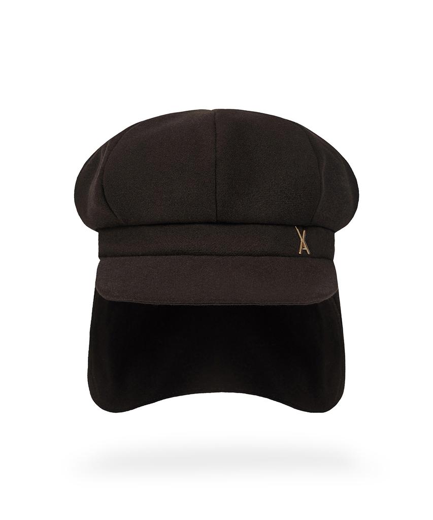 Bajal Va Studded Fly Newsboy Cap Brown