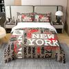 City Building Beding Set New York Theme Warm Comforter Cover Soft Duvet Cover for Children Kids Tens Adult Peoples Men Featuring 2 Pilow Bedrom