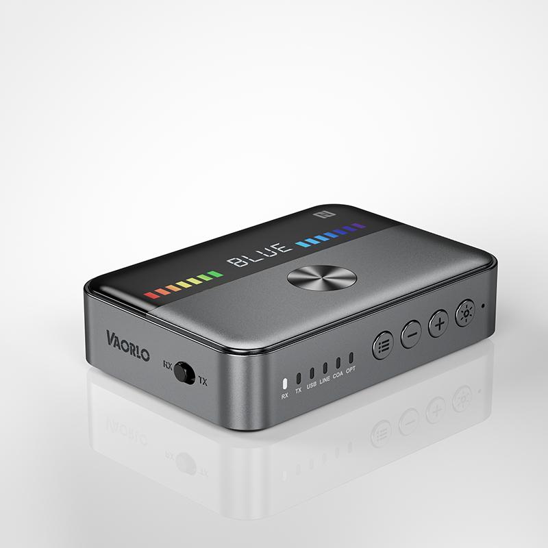 

NFC Bluetooth 5.3 Аудіоприймач Передавач RGB Colorful Light USB 3.5MM AUX RCA Коаксіальний Оптичний ЦАП Конвертер Бездротовий адаптер срібний