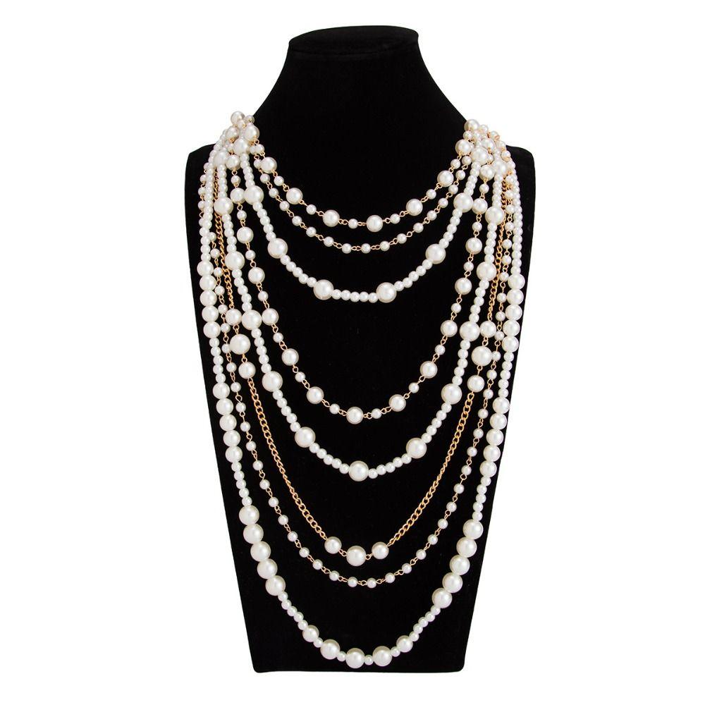 Baroque Multilayer Pearl Necklace Bohemian Style Women's Clavicle Chain  Banquet