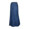 Women's Patchwork Casual Loose Skirt Skirt With Pockets Denim Color Skirt