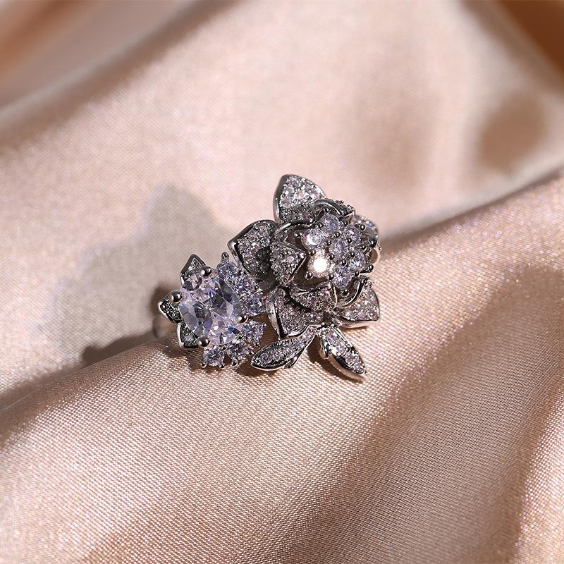 

медь Креативный Новый Набор из трех предметов: ожерелье-снежинка, серьги и кольцо, женский костюм «Роза», предложение, помолвочные украшения, подарок