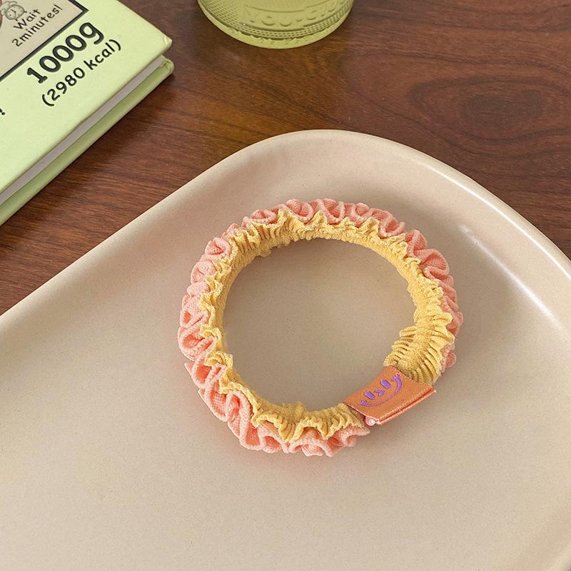 Koreańska Urocza Gumka do Włosów w Cukierkowym Kolorze z Falbankami z Koronki: Słodki, Wszechstronny, Wysokoelastyczny Dodatek do Włosów