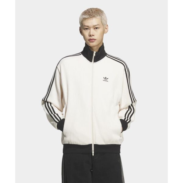 adidas Originals Waffle Zip Stripe Logo Loose Long Sleeve Jacket Unisex Jackets KQ6864