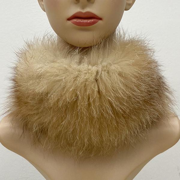 

Women Fox Fur Ring Scarf Natural Fluffy NeckWarmer Winter Female Warm Stylish Solid Knitted Ring Scarves