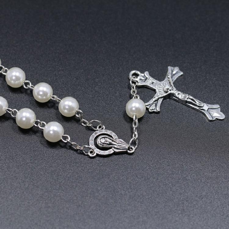 Crucifix Rosary Beads Bracelet Vintage Jesus Christ Crucifix Wristband Gift 2Pi