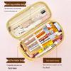 Double-Layer Macaron Pencil Case with Large Capacity and Double Zipper