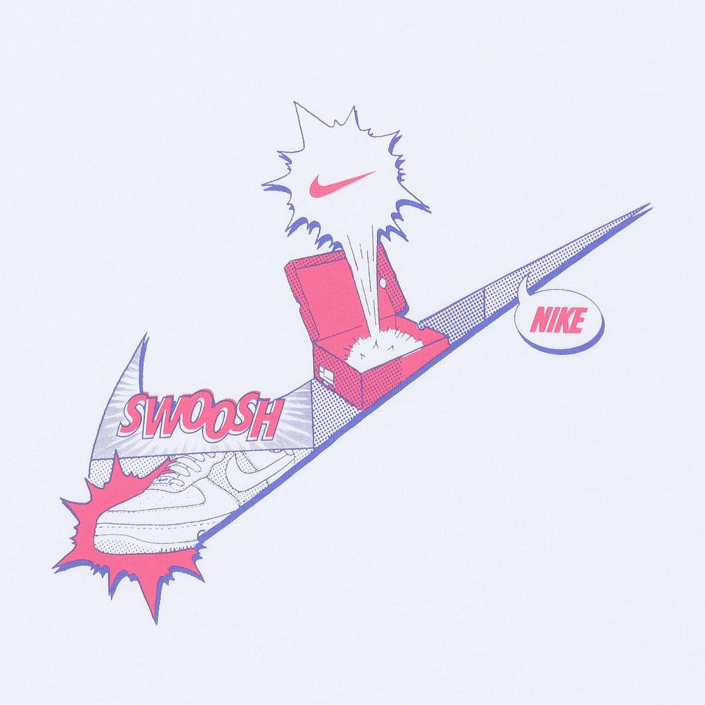 Nike Sportswear Shoebox Print Logo Knit Short Sleeve T-Shirt Men Tops White DH0057-100