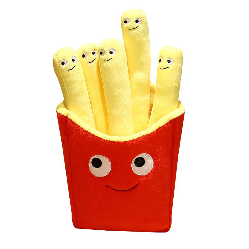 Ins Simulated Cute Fries Snack Pillow Doll Plush Toy Long Strip Pillow Food Bag Doll Doll Doll