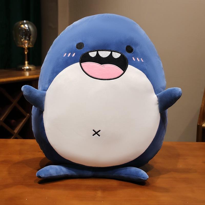 

Cartoon Seal Penguin Pillow Blanket Plush Toy Shark Doll Office Lunch Break Air Conditioning Blanket Girl Ragdoll 55Cm throw pillow (0.5kg)