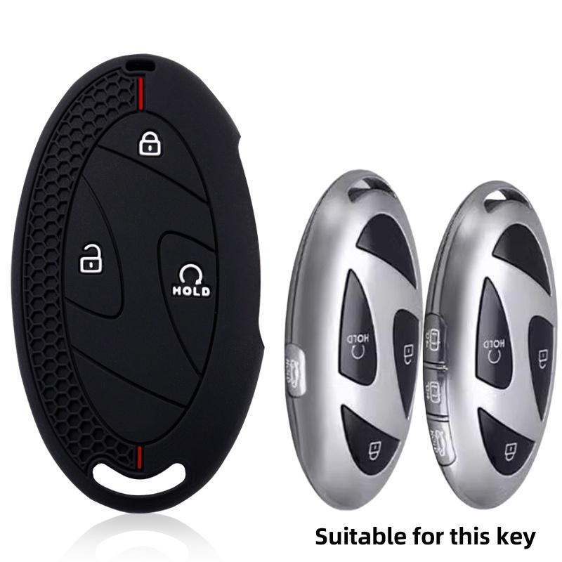 

For Hyundai Kona Ioniq Santa Fe Mx5 Tucson Stubhub Silicone Car Remote Key Case Cap Cover Shell Keychian Fob Holder