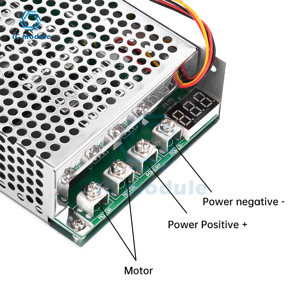 DC10-55V 60A DC Brush Motor Speed Switch Adjustable Forward Reversal Speed Controller Module 12V 24V 36V 48V