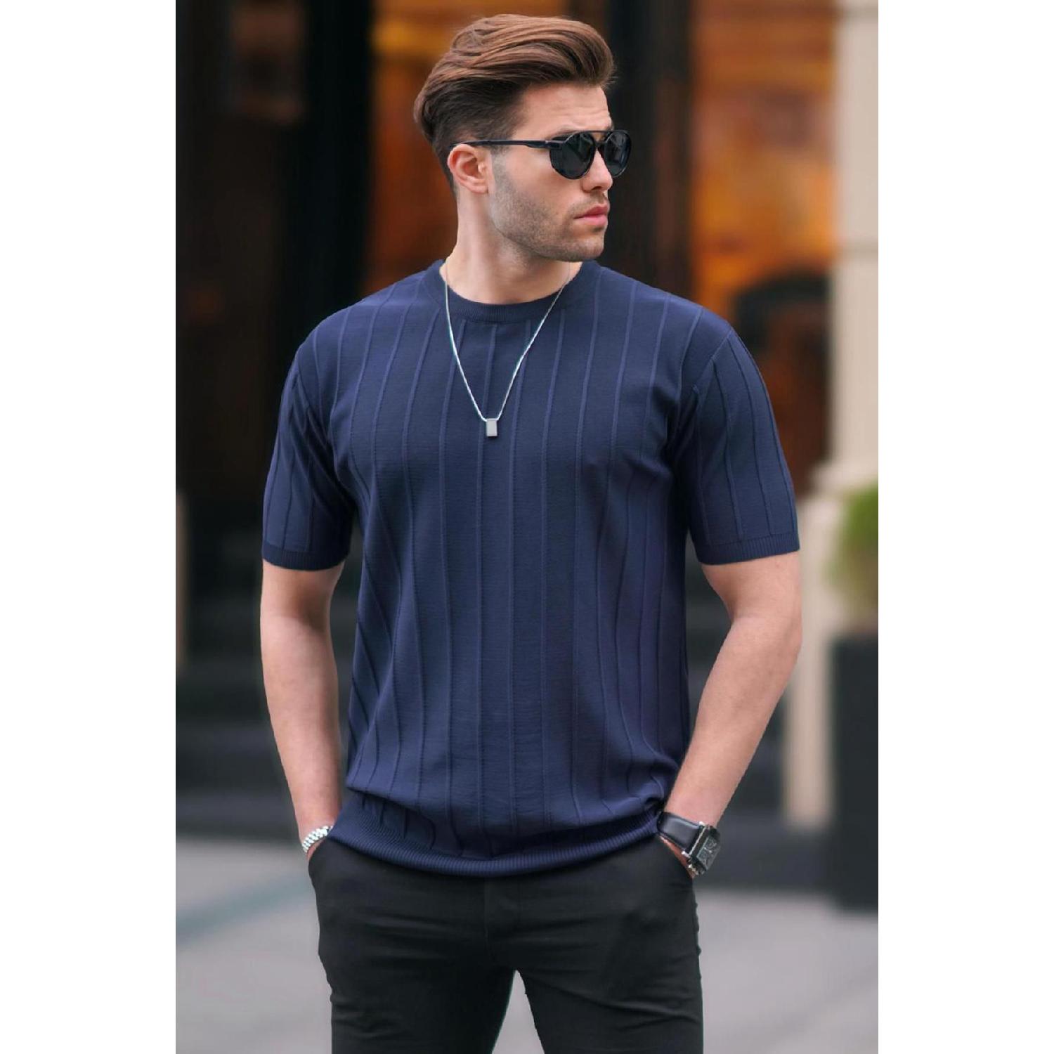 

Мужская темно-синяя футболка 5684 S бездна