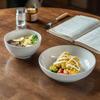 Embossed Bowl Set Household Ceramic Plate Round Salad Bowl High-End Tableware Deep Plate Large Plate