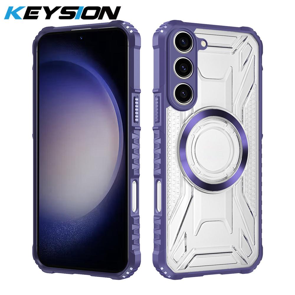 KEYSION Husă Magnetică Transparentă pentru Samsung S22 S23 Ultra 5G S23+ Husă Spate Telefon Antishock pentru pentru Galaxy S23 S21 S20 FE 5G