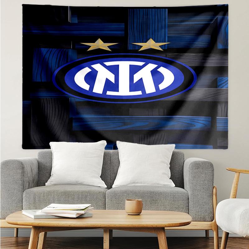 Inter FC Crest Printed Printed Tapestry, for Bedroom,Livingroom, dormitory, Large Wall Decor, Fabric Decor Fan Birthday Gifts